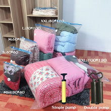 Load image into Gallery viewer, Air Vacuum Compressed Storage Bag Home Organizer Transparent Border Foldable Seal travel Saving Space Package Bags for clothes